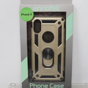 Iphone X Ennotek Phone Case Magnetic Ring Gold And Black